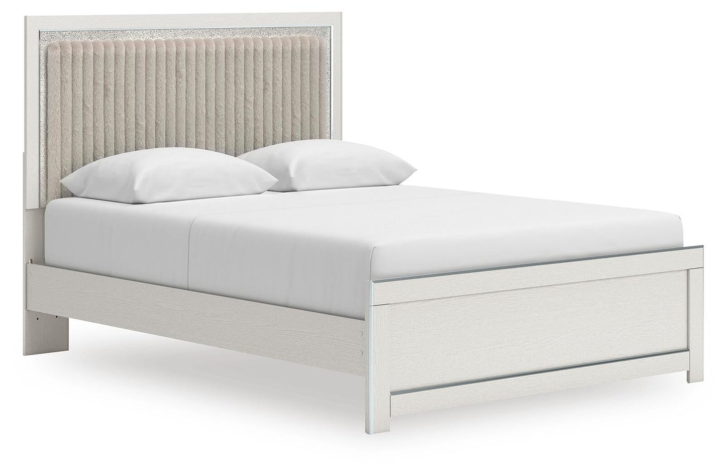 Zuraleus  Upholstered Panel Platform Bed, Dresser, Mirror And Nightstand