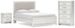Birmonton  Upholstered Panel Platform Bed, Dresser, Mirror And Nightstand