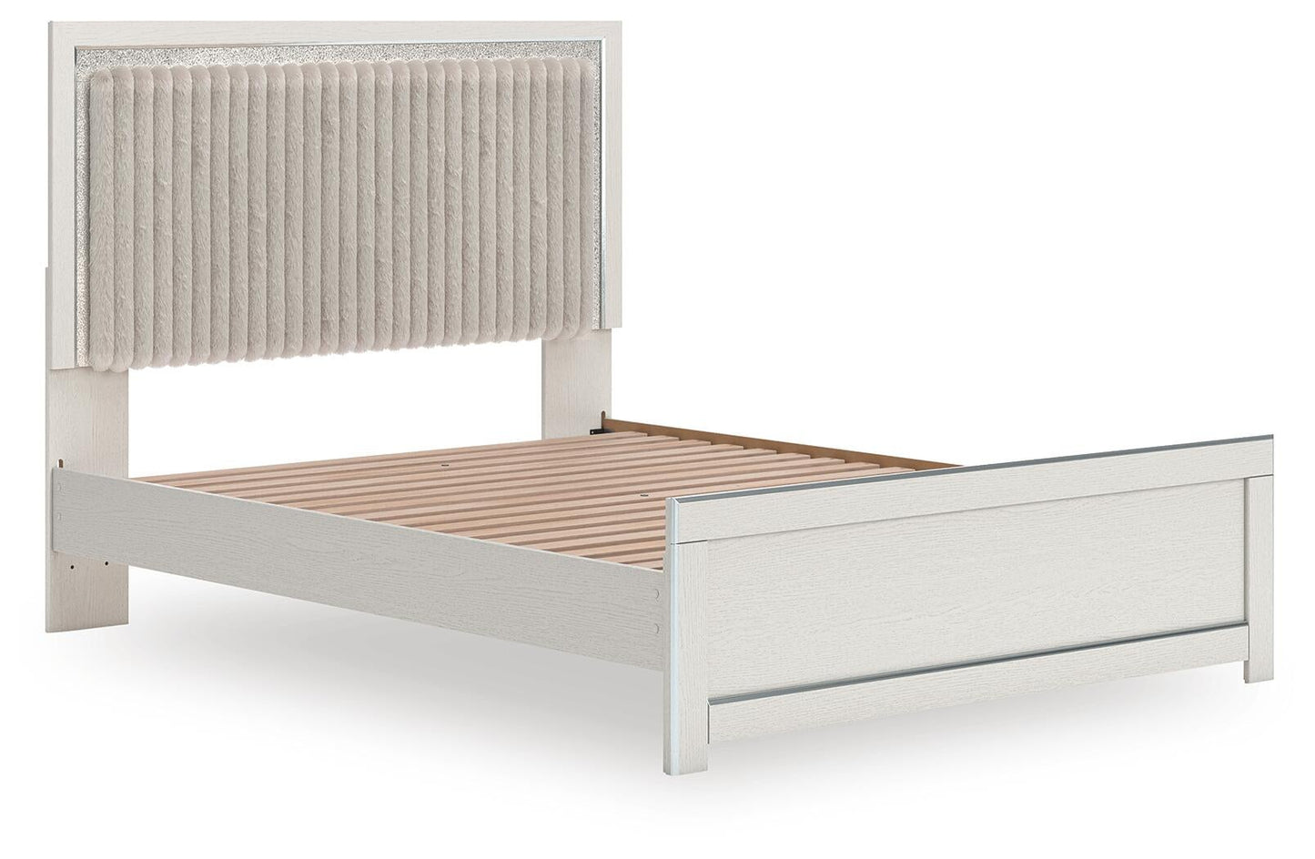 Birmonton  Upholstered Panel Platform Bed, Dresser, Mirror And Nightstand