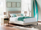 Cielden  Upholstered Bed With Roll Slats, Dresser, Mirror And Nightstand