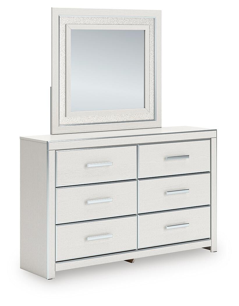 Birmonton California  Upholstered Bed, Dresser, Mirror And Nightstand