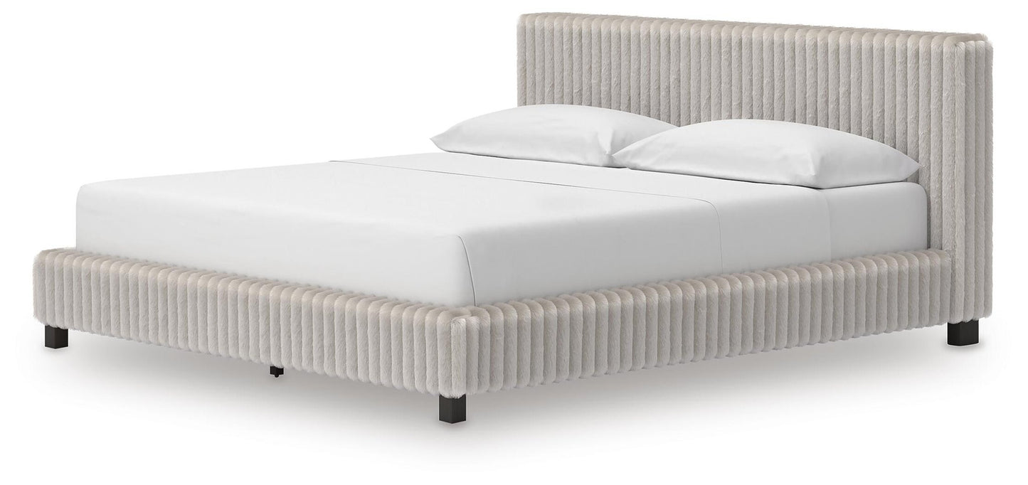 Birmonton California  Upholstered Bed, Dresser And Mirror