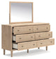 Cielden California  Upholstered Bed With Roll Slats, Dresser, Mirror And Nightstand