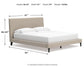 Cielden California  Upholstered Bed With Roll Slats, Dresser And Mirror