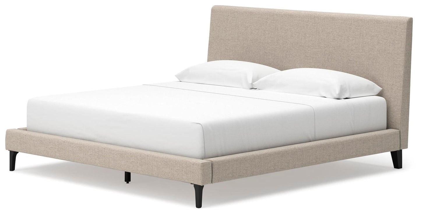 Cielden  Upholstered Bed With Roll Slats, Dresser, Mirror, Chest And Nightstand