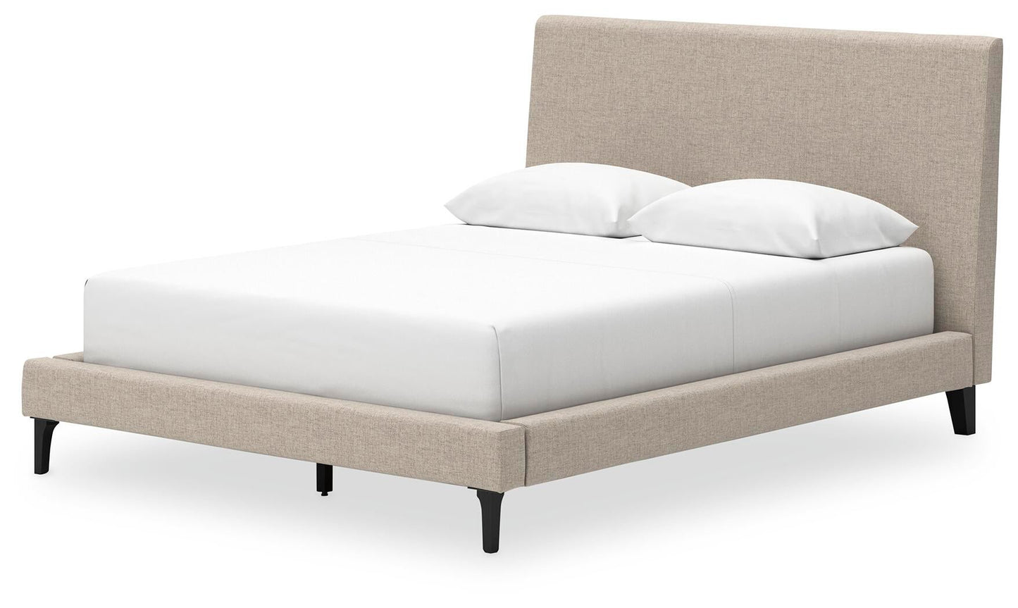 Cielden  Upholstered Bed With Roll Slats, Dresser, Mirror, Chest And Nightstand