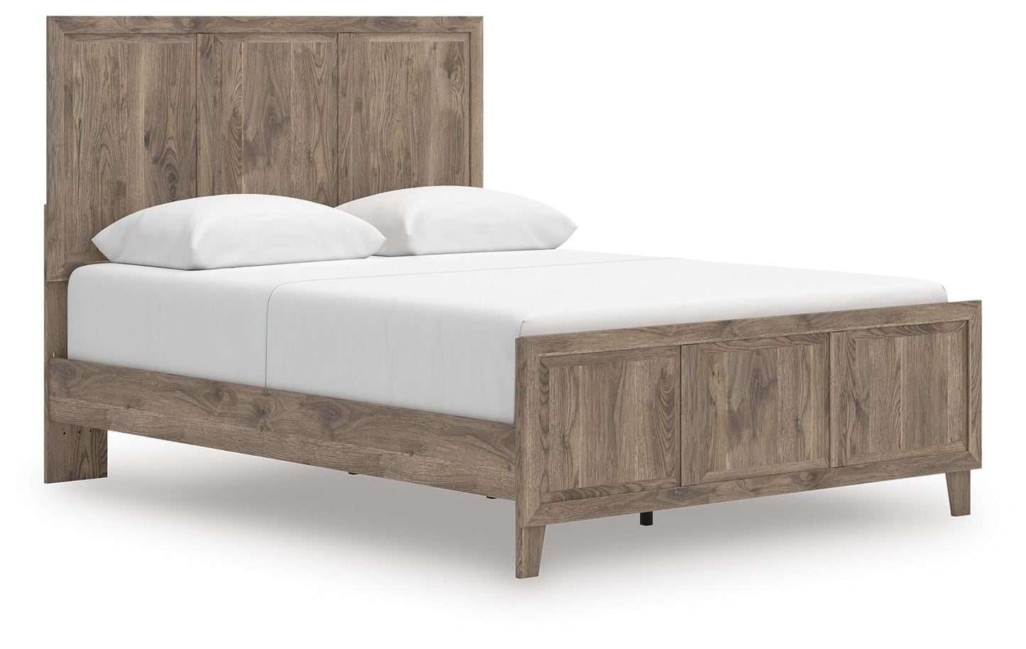 Rusticott  Panel Bed With Mirrored Dresser