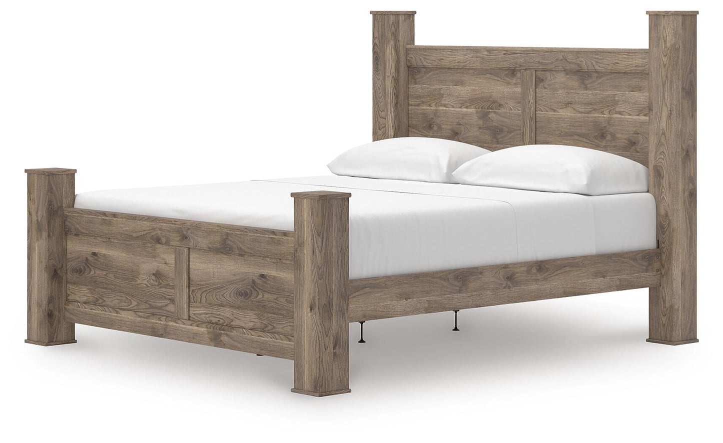 Rusticott  Poster Bed, Dresser, Mirror And Nightstand