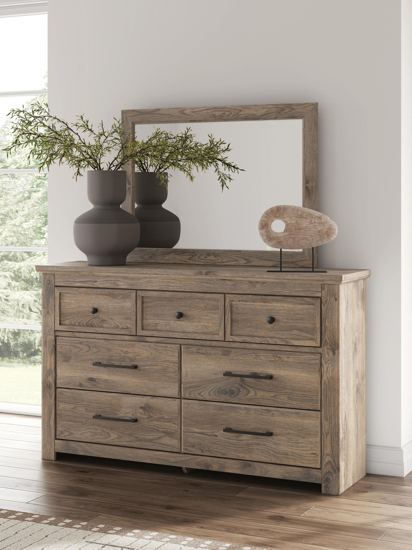 Keithland  Poster Bed With Mirrored Dresser