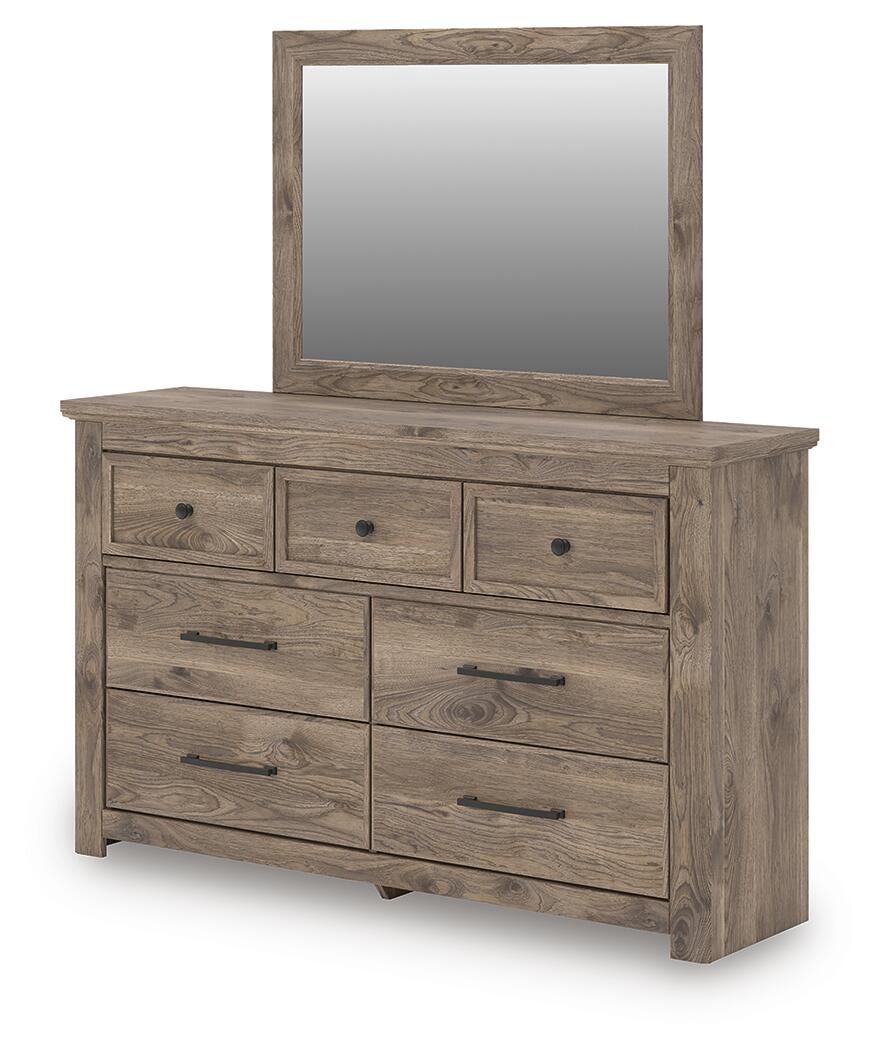 Keithland  Panel Bed With Mirrored Dresser And Nightstand
