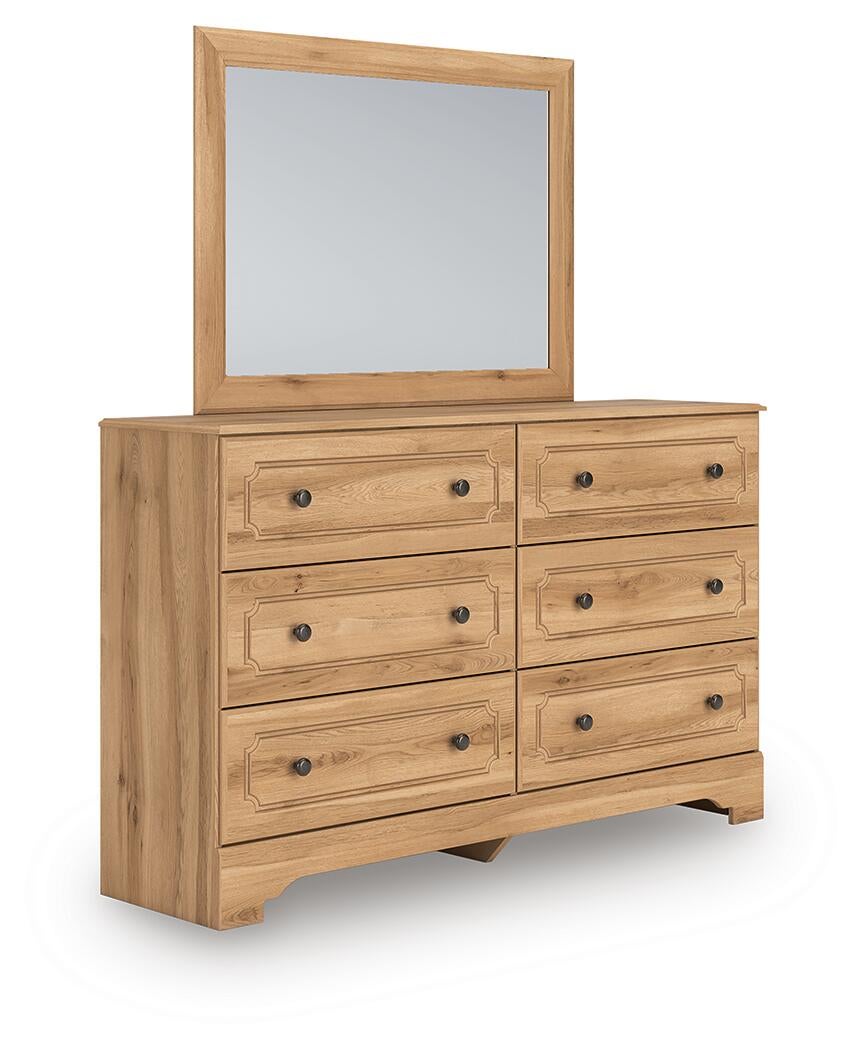 Galletyn  Panel Bed With Mirrored Dresser