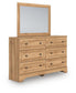 Galletyn  Panel Bed With Mirrored Dresser