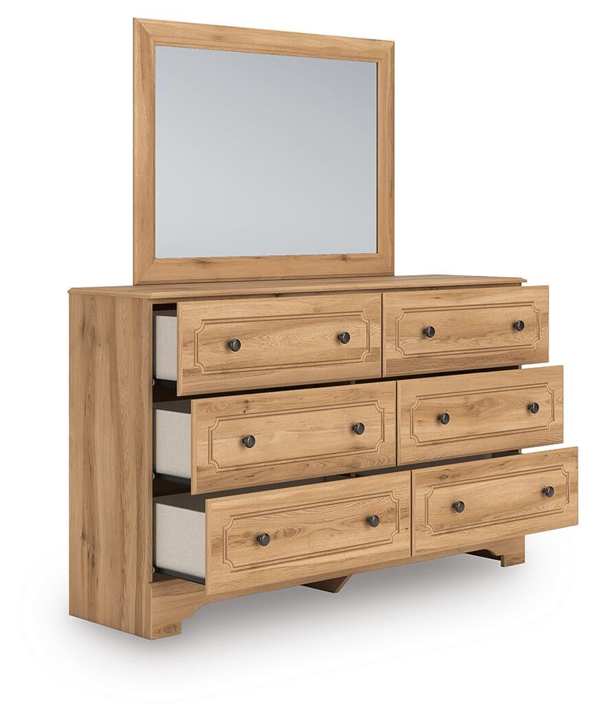 Galletyn  Panel Bed With Mirrored Dresser