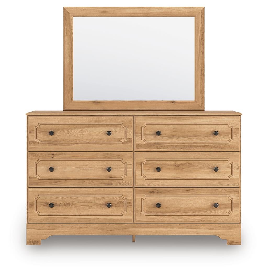 Galletyn  Panel Bed With Mirrored Dresser