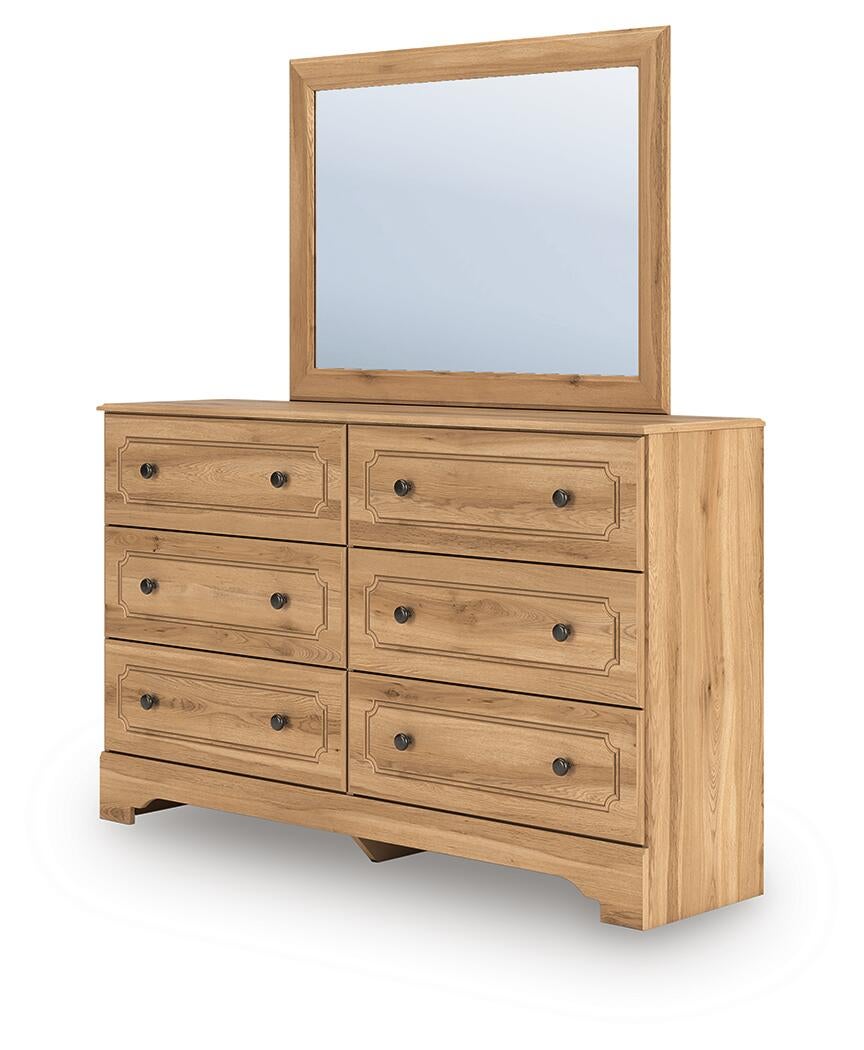 Galletyn  Panel Bed With Mirrored Dresser
