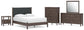 Cadmori  Upholstered Panel Bed, Dresser, Mirror, Chest And Nightstand