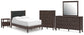 Cadmori  Upholstered Panel Bed, Dresser, Mirror, Chest And Nightstand