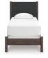Cadmori  Upholstered Panel Bed, Dresser, Mirror And Nightstand