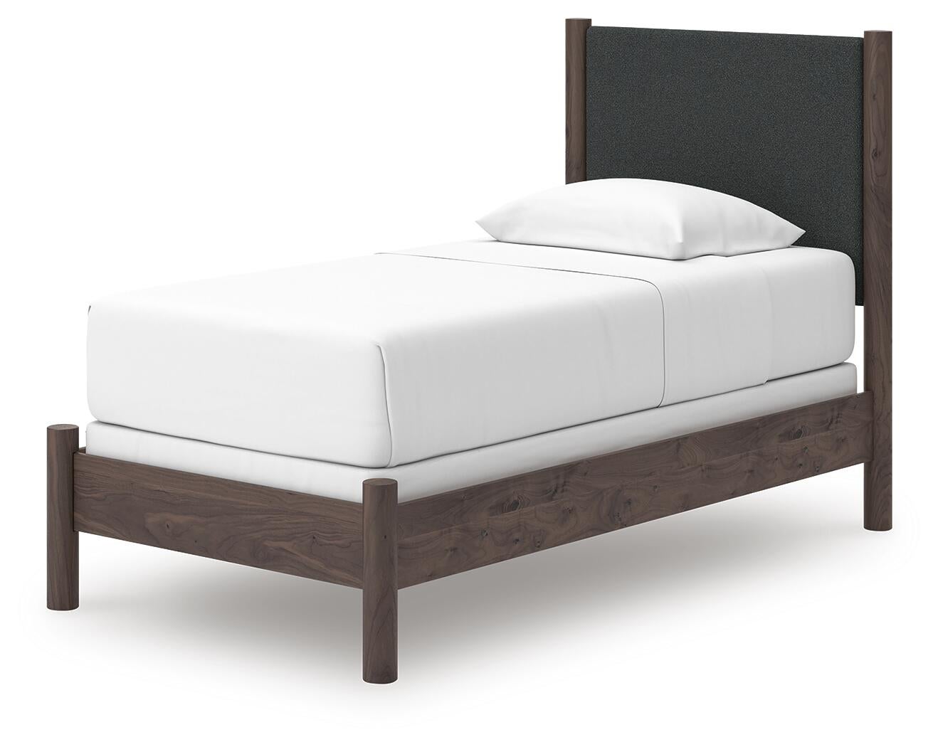 Cadmori  Upholstered Panel Bed, Dresser And Mirror