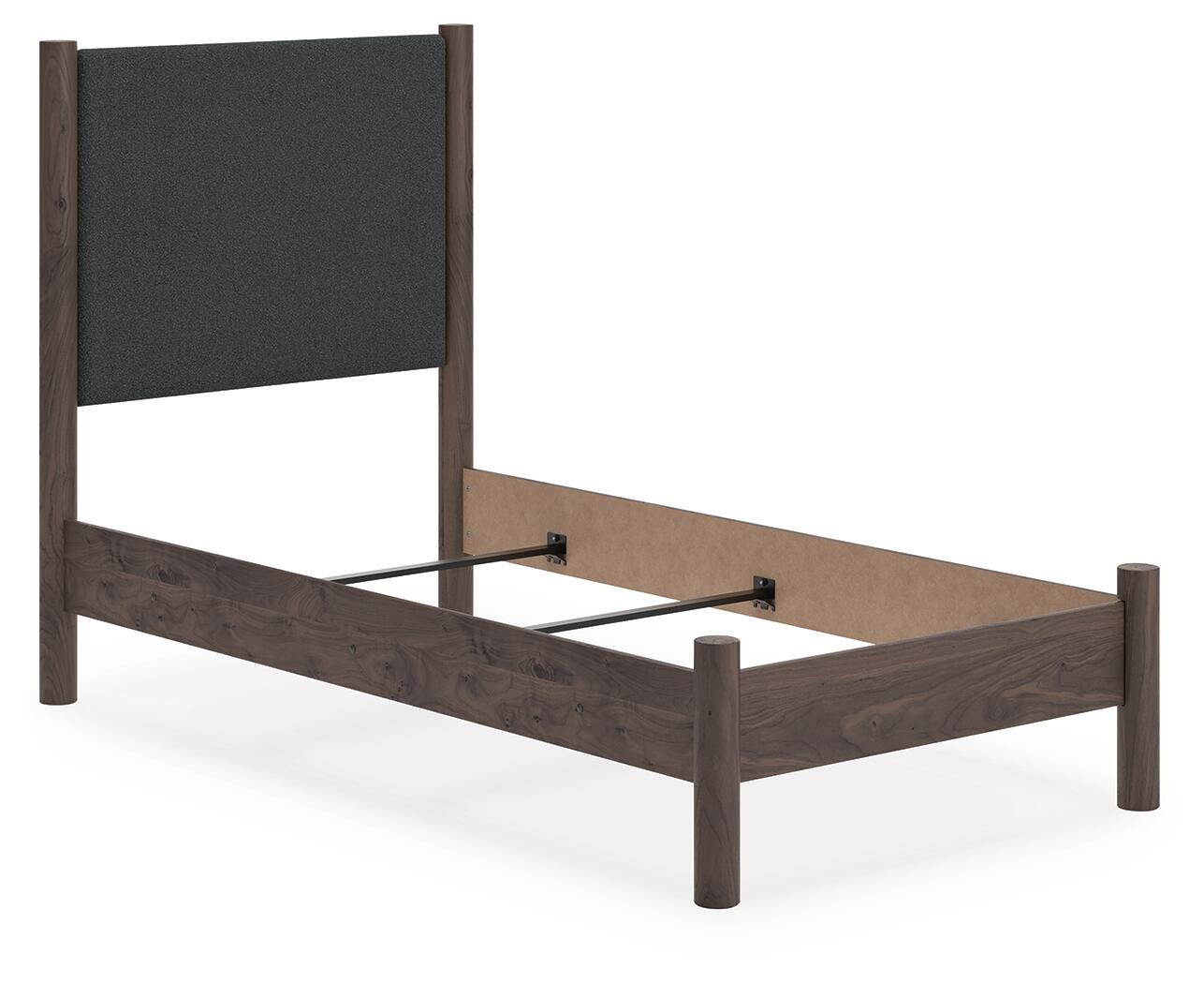 Cadmori  Upholstered Panel Bed, Dresser And Mirror