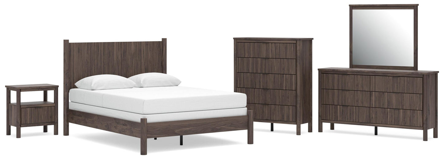 Cadmori  Panel Bed, Dresser, Mirror, Chest And Nightstand