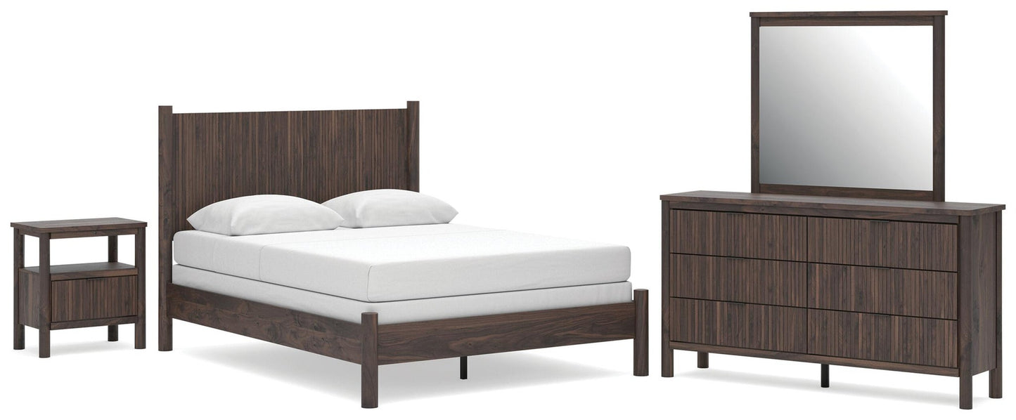 Cadmori  Panel Bed, Dresser, Mirror And Nightstand