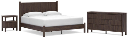 Pamytta  Panel Platform Bed, Dresser, Mirror And Nightstand