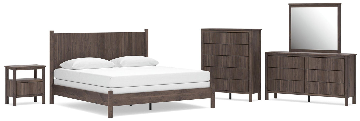 Cadmori  Panel Bed, Dresser, Mirror, Chest And Nightstand