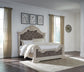 Bruchandi California  Upholstered Panel Bed With Mirrored Dresser