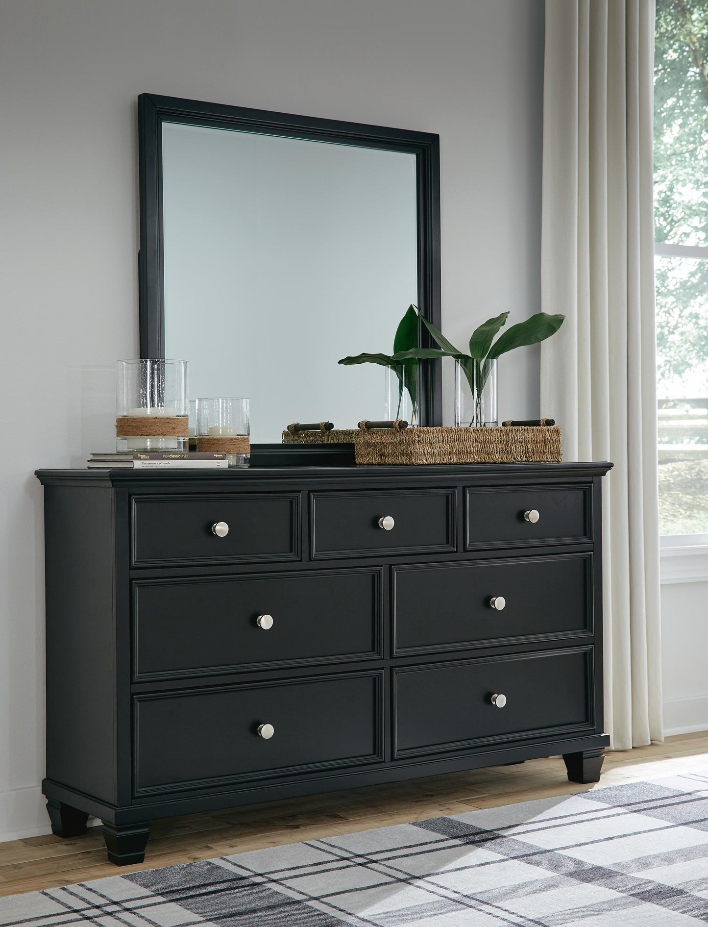 Lanolee  Panel Storage Bed, Dresser, Mirror And Nightstand