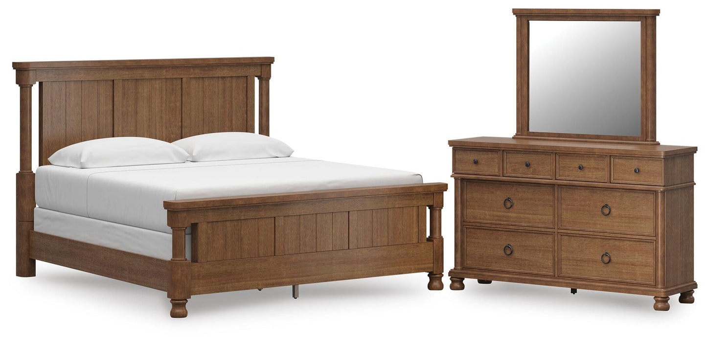 Rowlenstown  Poster Bed With Mirrored Dresser