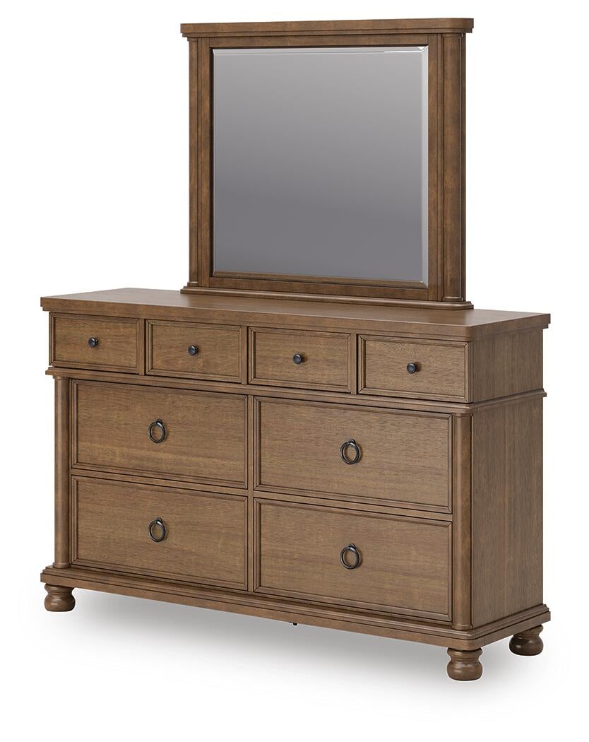 Chadworth California  Poster Bed With Mirrored Dresser And Nightstand