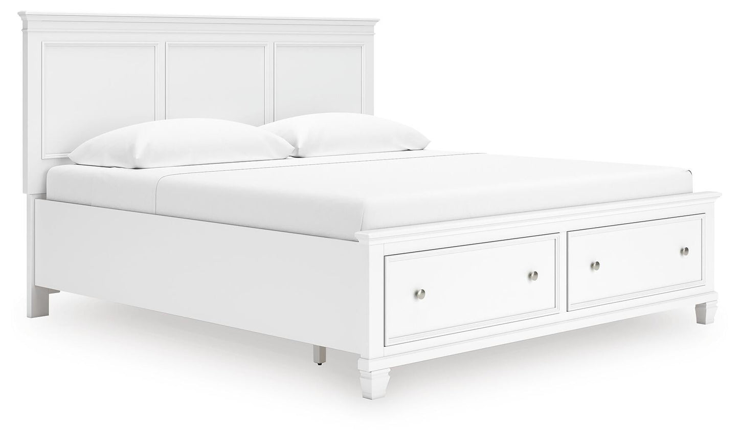 Fortman  Panel Storage Bed With Mirrored Dresser