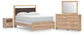 Hollymount  Upholstered Panel Bed, Dresser, Mirror And Nightstand