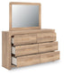 Hollymount  Upholstered Panel Bed, Dresser, Mirror And Nightstand