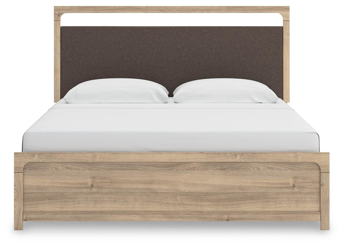 Hollymount  Upholstered Panel Bed, Dresser, Mirror And Nightstand