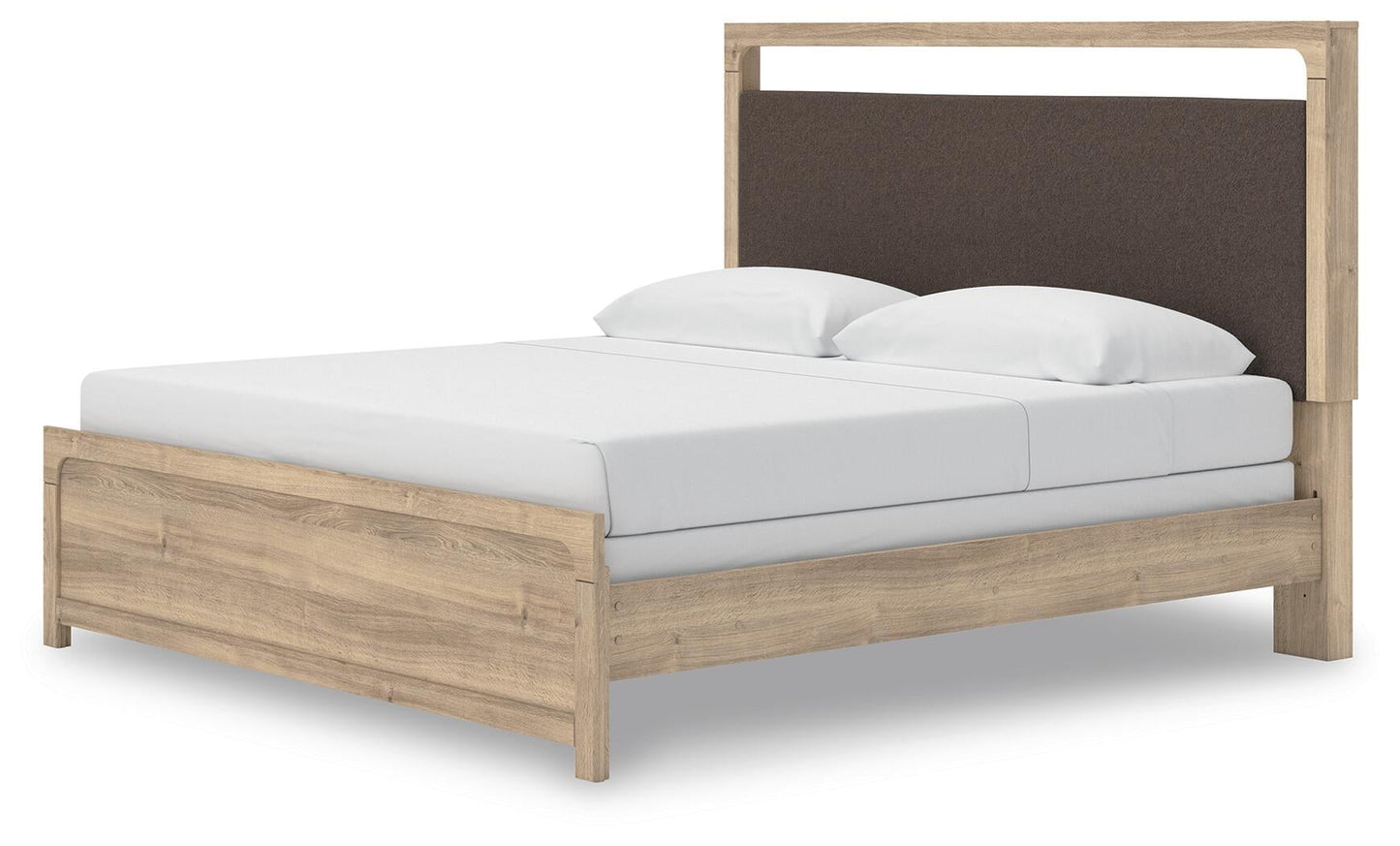 Hollymount  Upholstered Panel Bed, Dresser, Mirror And Nightstand