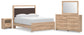 Hollymount  Upholstered Platform Bed, Dresser, Mirror And Nightstand