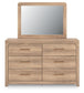 Hollymount  Upholstered Platform Bed, Dresser, Mirror And Nightstand