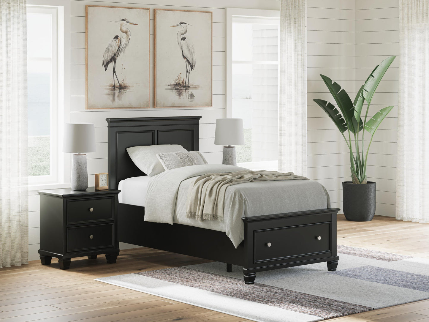 Lanolee  Panel Storage Bed, Dresser And Mirror