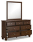 Danabrin California  Panel Storage Bed, Dresser And Mirror