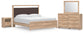 Hollymount  Upholstered Platform Bed, Dresser, Mirror And Nightstand