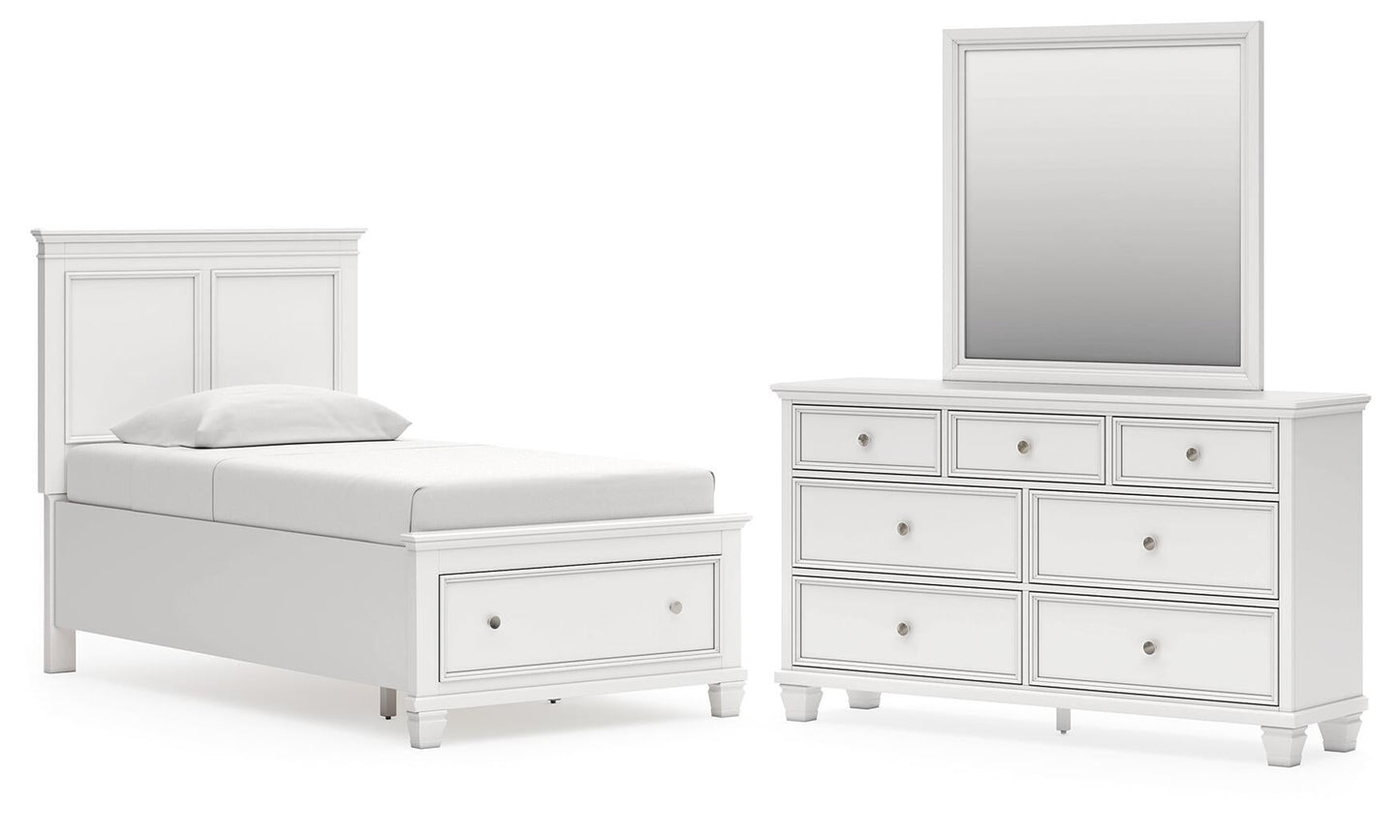 Fortman  Panel Storage Bed, Dresser And Mirror