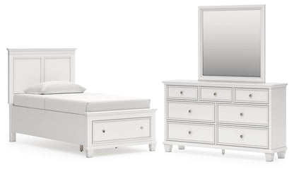 Fortman  Panel Storage Bed, Dresser And Mirror