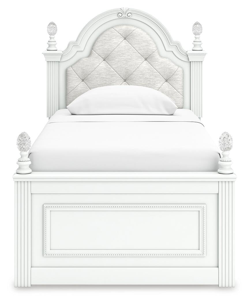 Maylilly  Upholstered Panel Storage Bed, Dresser And Mirror