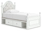 Maylilly  Upholstered Panel Storage Bed, Dresser And Mirror