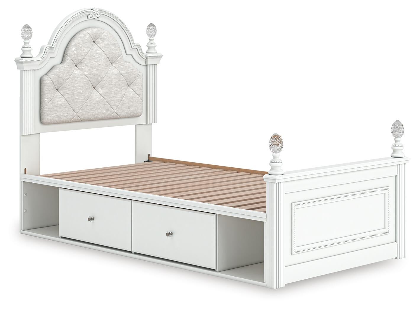 Maylilly  Upholstered Panel Storage Bed, Dresser And Mirror