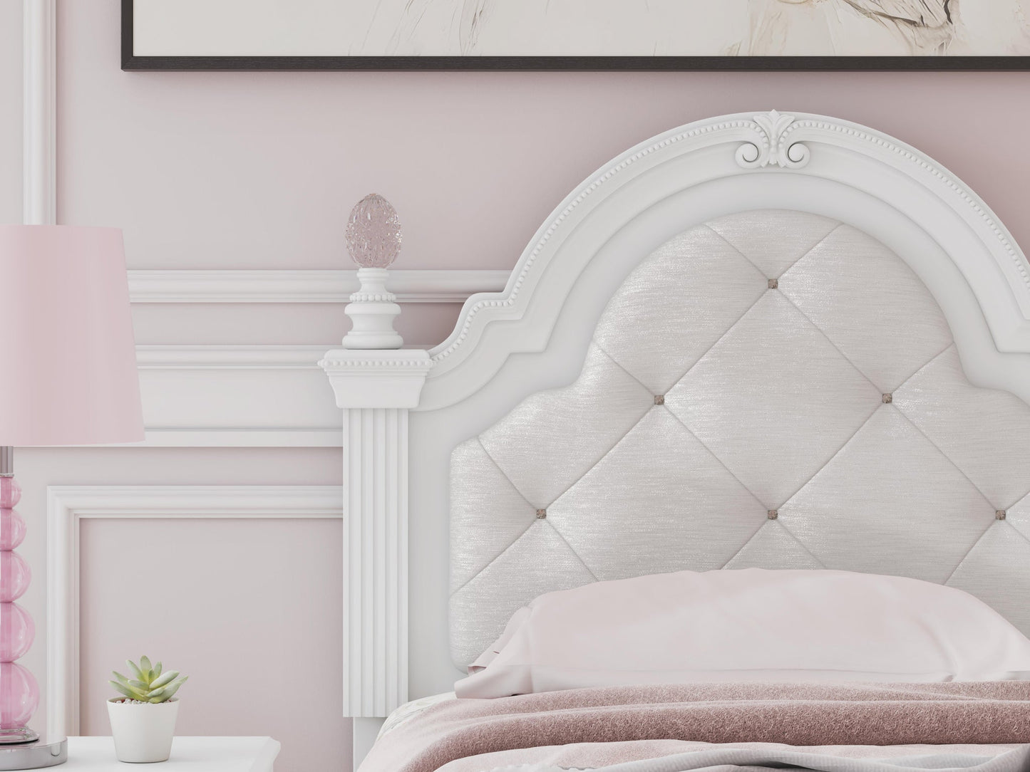 Maylilly  Upholstered Panel Storage Bed, Dresser And Mirror