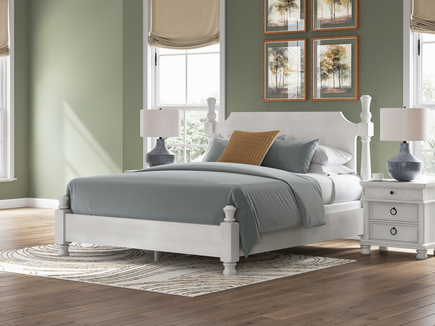 Chadworth California  Poster Bed, Dresser, Mirror And Nightstand