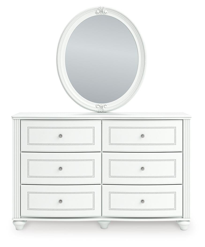 Maylilly  Upholstered Panel Storage Bed, Dresser And Mirror